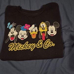 Disney Black Sweatshirt Women's Mickey & Friends (Goofy, Donald, Minnie, Pluto)
